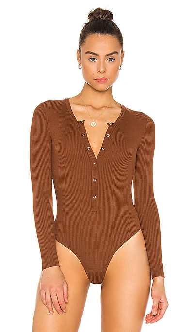 Shop Privacy Please Peoria Bodysuit In Chocolate Brown