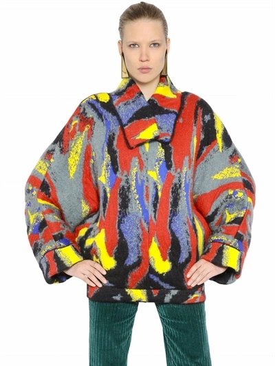Jw Anderson Wool Jacquard Kimono Style Jumper In Multicolor