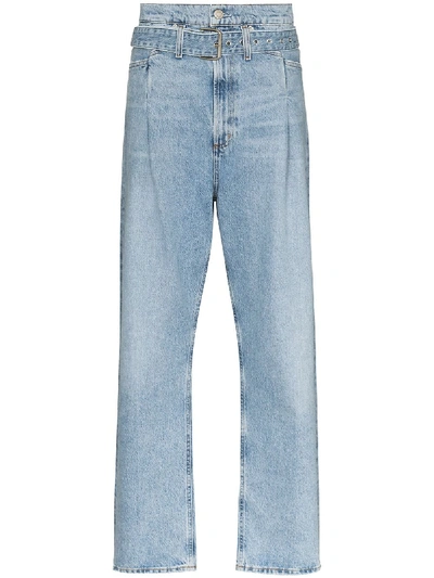 Shop Agolde Reworked '90s Belted Jeans In Blue