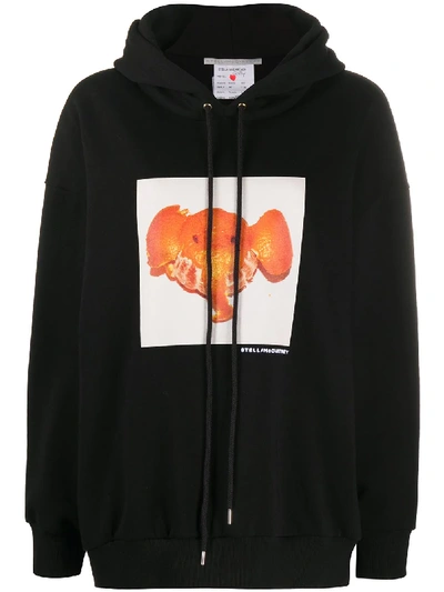 Shop Stella Mccartney Tangerine Elephant-print Hoodie In Black
