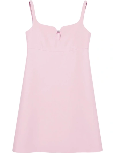 Shop Gucci Square G-embellished Short Dress In Pink