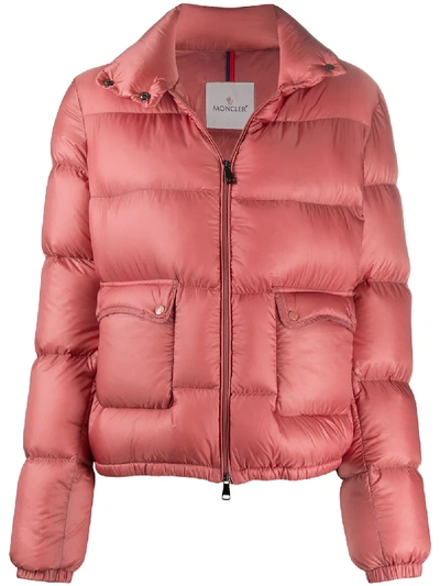 Shop Moncler Zip-up Puffer Jacket In Pink