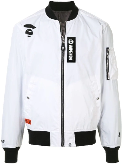 Shop Aape By A Bathing Ape Classic Bomber Jacket In White