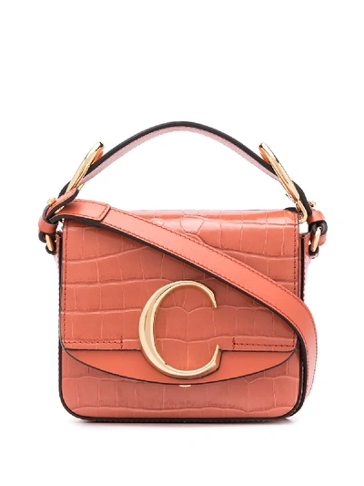 Shop Chloé Mini  C Bag In Orange