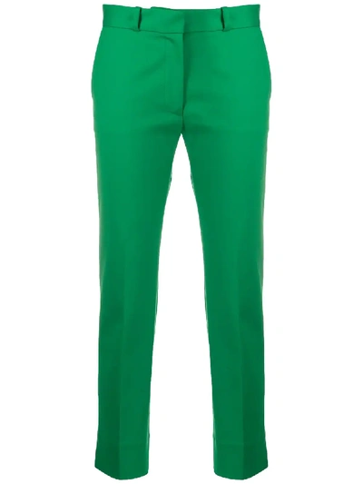 Shop Joseph Cropped Stretch Trousers In Green