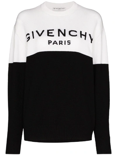 Shop Givenchy Two Tone Logo Jumper In Black