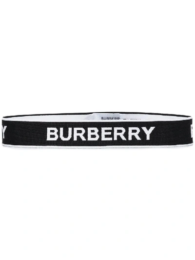 Shop Burberry Logo Jacquard Sweatband In Black