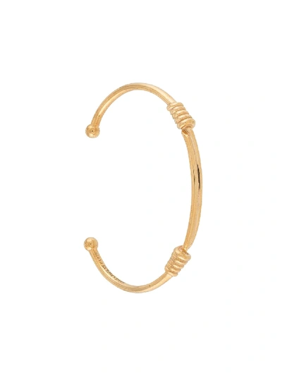 Shop Saint Laurent Twisted Bracelet In Gold