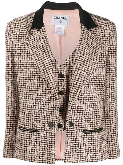 Pre-owned Chanel 2005 Tweed Blazer In Neutrals