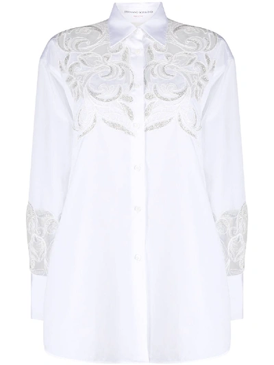 Shop Ermanno Scervino Lace Cut-out Shirt In White