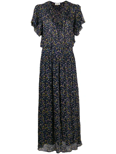 Shop Zadig & Voltaire Star-print Flared Dress In Blue