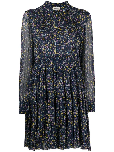 Shop Zadig & Voltaire Star-print Shirt Dress In Blue