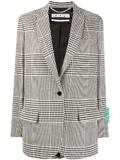 Shop Off-white Prince Of Wales Checked Blazer In Black