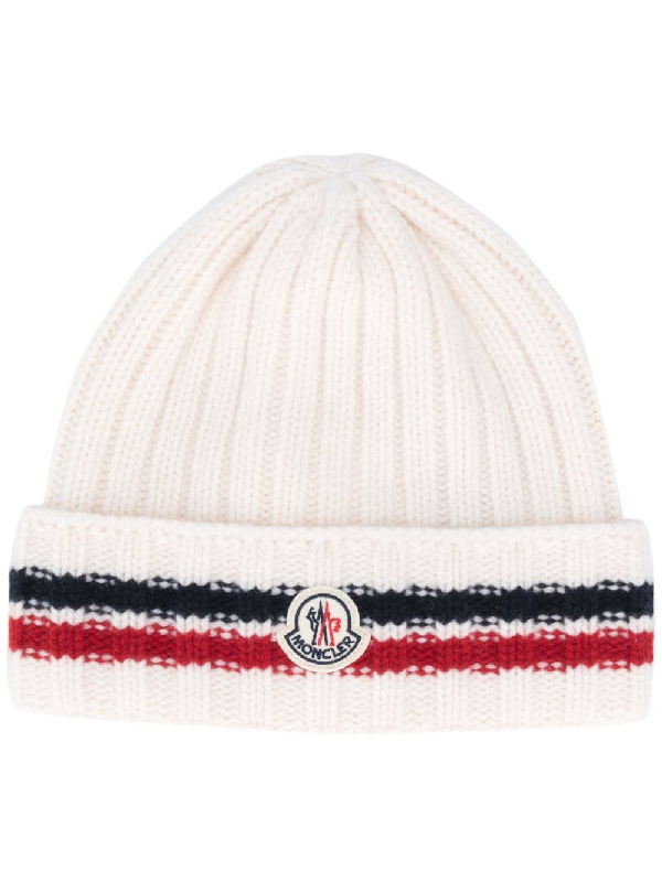 moncler white beanie