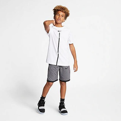 Shop Nike Boys' Dri-fit Elite Basketball Shorts In Grey