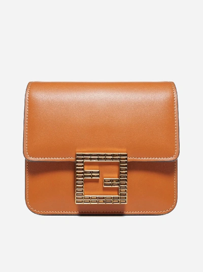 Shop Fendi Fab Swarovski-ff Logo Leather Bag