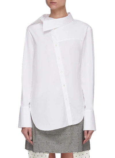 Shop Monse Twisted Collar Poplin Shirt In White
