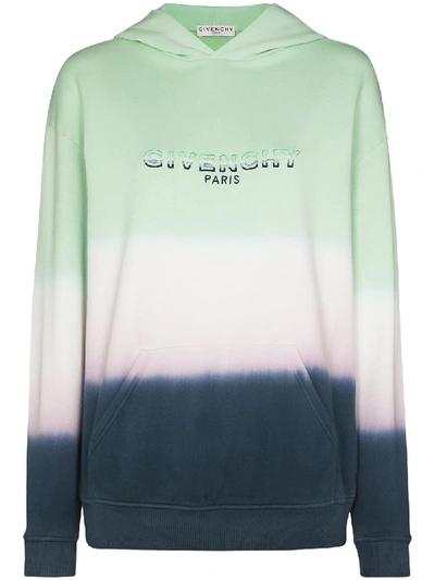 Shop Givenchy Tie-dye Logo Hoodie In Blue