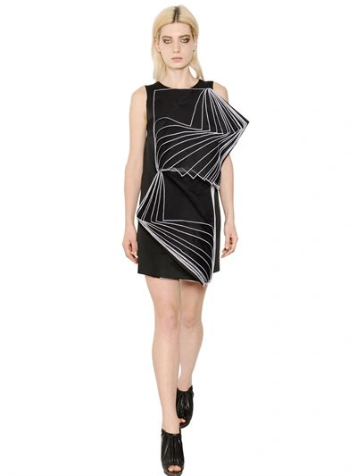 Christopher Kane Viscose Organza And Crepe Duchesse Dress In Black