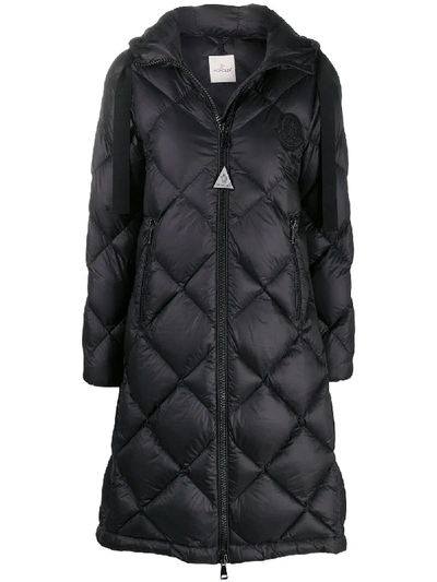 Shop Moncler Duroc Quilted Padded Coat In Black