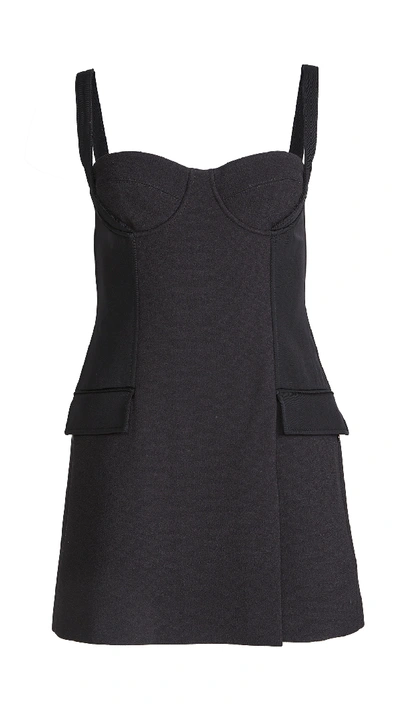 Shop Dion Lee Belted Strap Bustier Mini Dress In Black