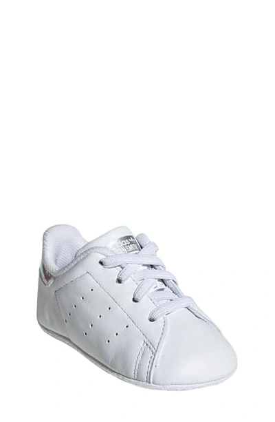 Shop Adidas Originals Stan Smith Crib Sneaker In White/ Silver Metal