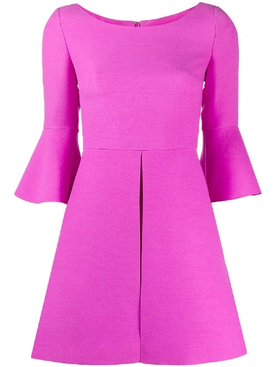 Valentino Flared Sleeves Mini Dress In Purple
