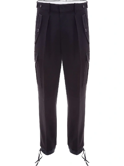 Shop Jw Anderson Double-hem Cargo Trousers In Black