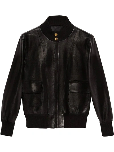 Shop Gucci Stand-up Collar Bomber Jacket In Black