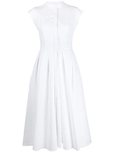 Shop Alexander Mcqueen Cap Sleeve Shirt Dress In White