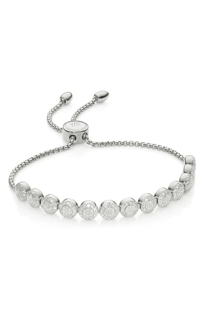 Shop Monica Vinader Fiji Beaded Chain Diamond Bracelet (online Trunk Show) In Silver