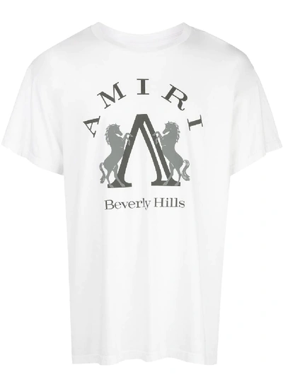 Shop Amiri Logo Print T-shirt In White