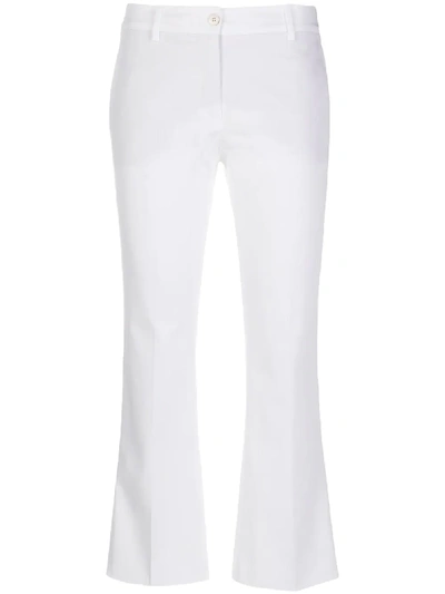 Shop Alberto Biani Flared Cropped Trousers In White