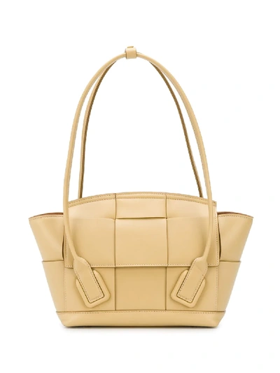 Shop Bottega Veneta Arco Leather Tote Bag In Yellow