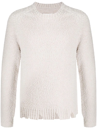 Shop Maison Margiela Distressed Wool Jumper In Neutrals