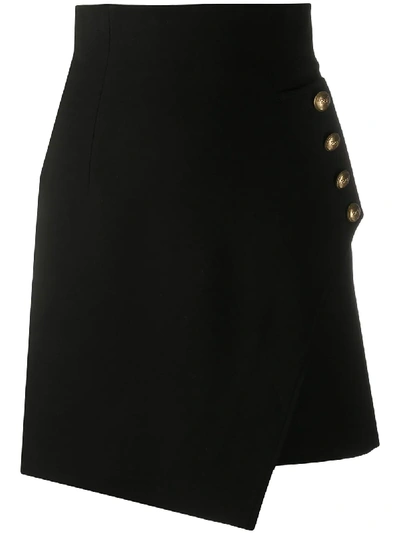 Shop Pinko Asymmetric Fitted Skirt In Black