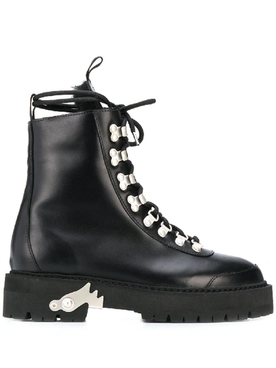 Shop Off-white Hiking Lace-up Boots In Black