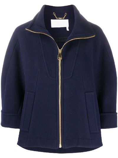 Shop Chloé Mariner Wool Jacket In Blue