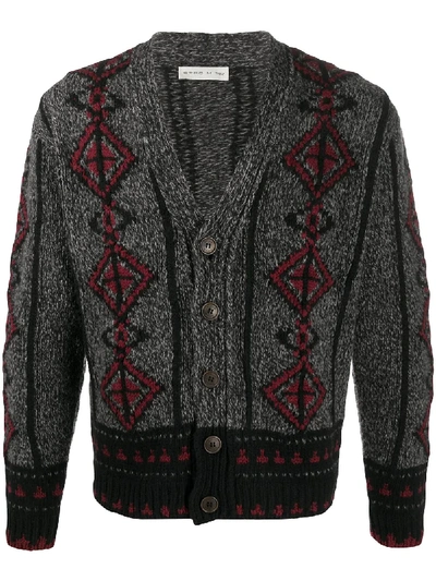 Shop Etro Embroidered Knit Cardigan In Grey