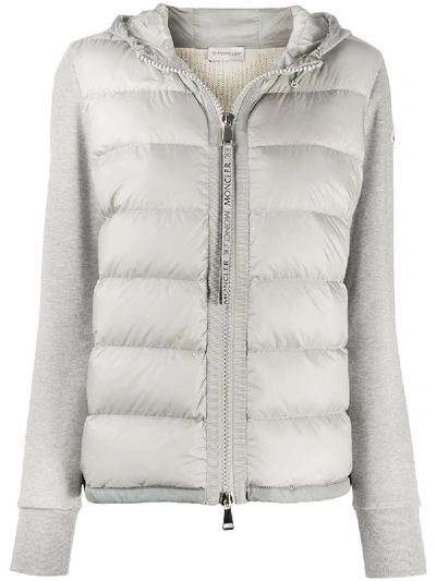 Shop Moncler Zip-up Padded Jacket In Grey
