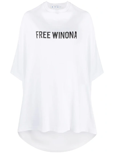 Shop Off-white Draped Mini T-shirt Dress In White