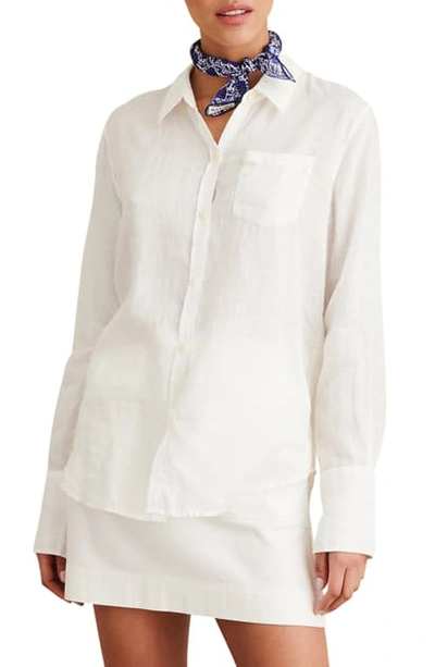 Shop Alex Mill Standard Linen Button-up Shirt In White