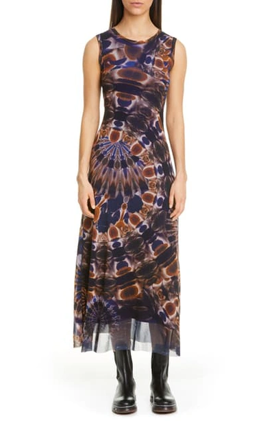 Shop Fuzzi Print Sleeveless Dress In Tenebra