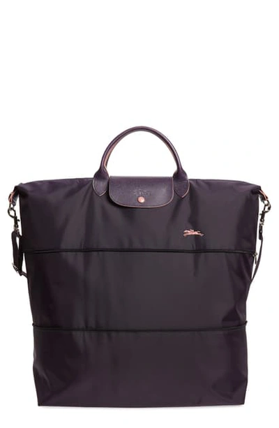 Shop Longchamp Le Pliage Club Expandable Travel Bag In Bilberry