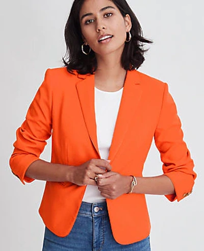 Shop Ann Taylor The Petite Newbury Blazer In Jupiter Orange