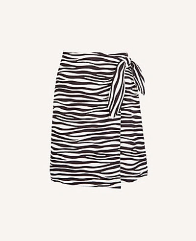 Shop Ann Taylor Zebra Print Sarong Skirt In Black