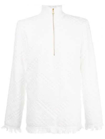 Shop Marine Serre Chevron Weave Sweater In White