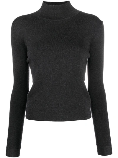 Shop Agnona Fine-knit Turtle Neck Jumper In Black