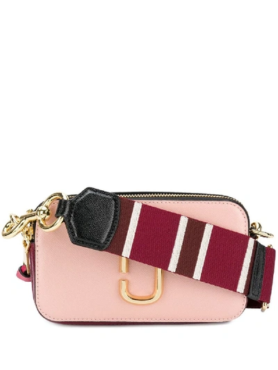 Shop Marc Jacobs Snapshot Leather Crossbody Bag In Pink