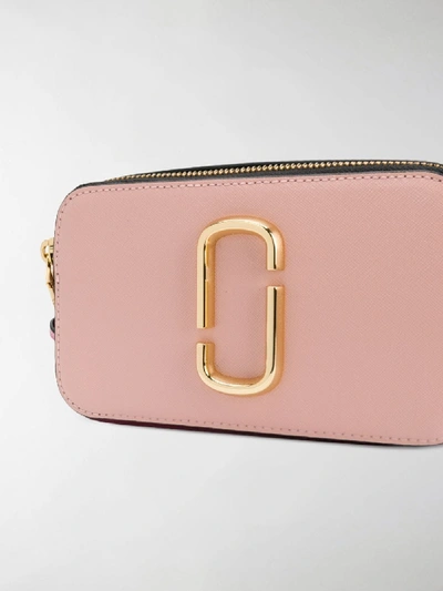 Shop Marc Jacobs Snapshot Leather Crossbody Bag In Pink